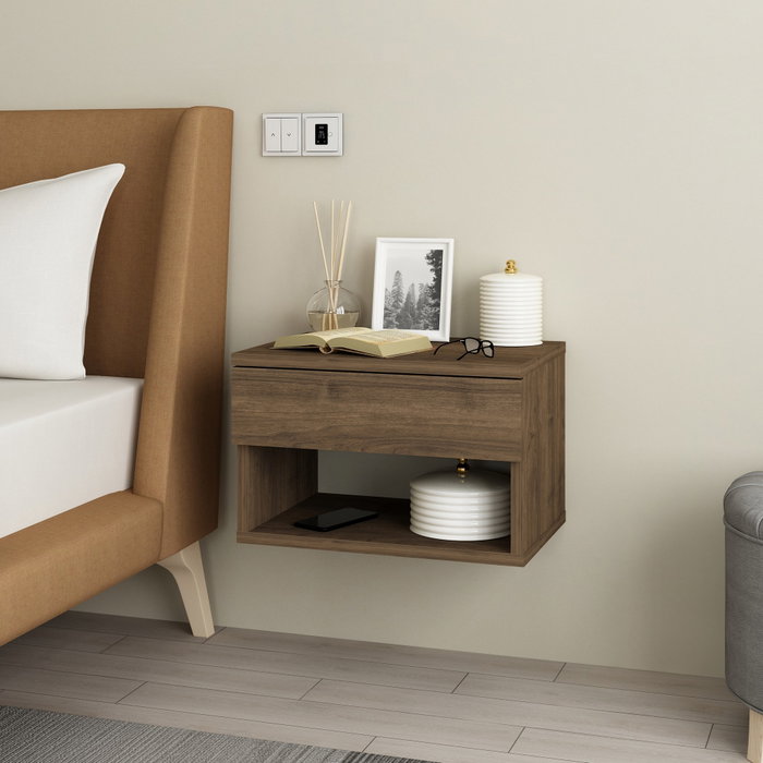 Hanah Home Mesita de noche Rıbes - Walnut